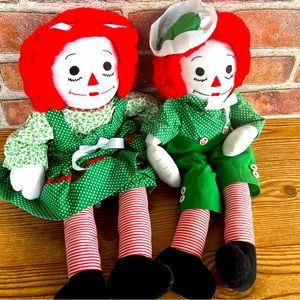 Vintage handmade Raggedy Ann and Andy dolls handcrafted by me about 40 years ago